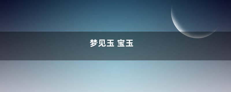 梦见玉 宝玉